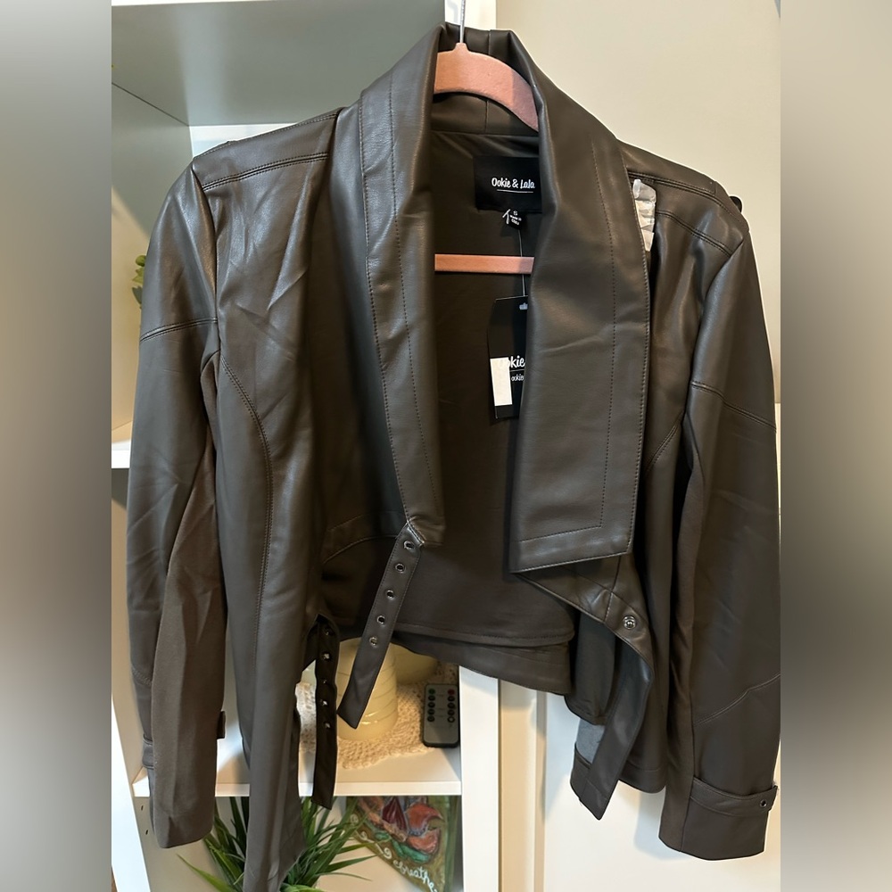 Ookie & Lala super soft drape faux leather jacket